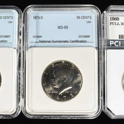 Sale Photo Thumbnail #223: (3) GRADED HALF DOLLARS