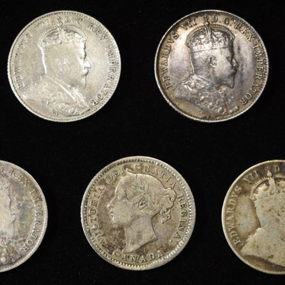 Sale Photo Thumbnail #348: (7) 92.5% SILVER CANADIAN 10 CENTS