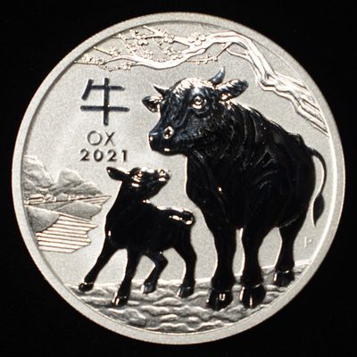 Sale Photo Thumbnail #406: 2021 LUNAR YEAR OF THE  OX 1 OZ 0.999 SILVER ROUND