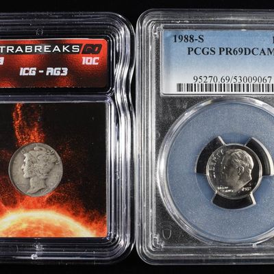 Sale Photo Thumbnail #51: (2) GRADED DIMES