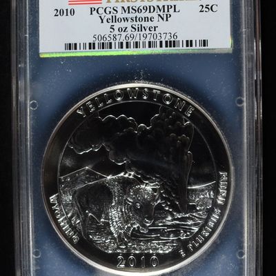 Sale Photo Thumbnail #422: 2010 YELLOWSTONE 5 OZ SILVER PCGS MS69DMPL