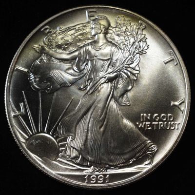 Sale Photo Thumbnail #117: 1991 AMERICAN SILVER EAGLE