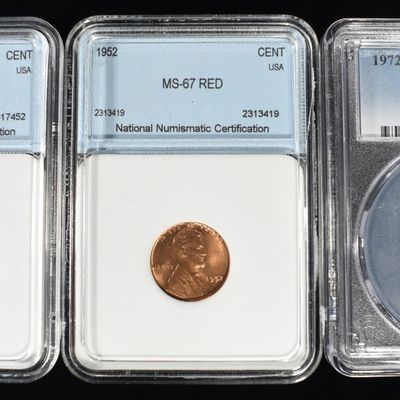 Sale Photo Thumbnail #182: (3) GRADED LINCOLN CENTS