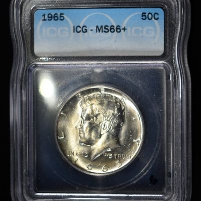 Sale Photo Thumbnail #226: 1965 KENNEDY HALF DOLLAR ICG MS66+