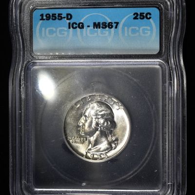 Sale Photo Thumbnail #213: 1955-D WASHINGTON QUARTER ICG MS67