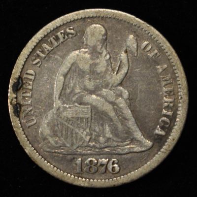 Sale Photo Thumbnail #49: 1876-CC LIBERTY SEATED DIME VF
