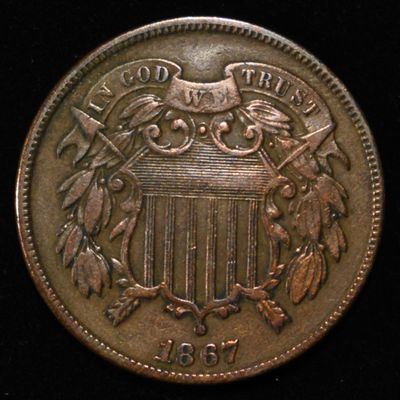 Sale Photo Thumbnail #40: 1867 2-CENT PIECE F/VF