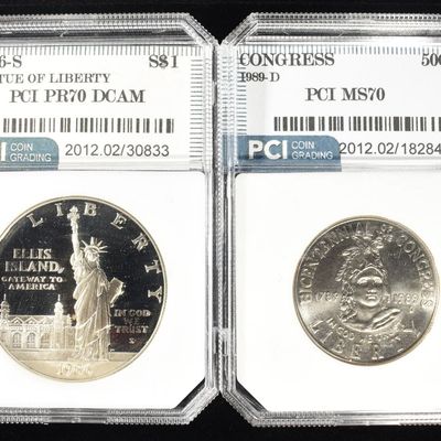 Sale Photo Thumbnail #296: (2) GRADED COMMEMS