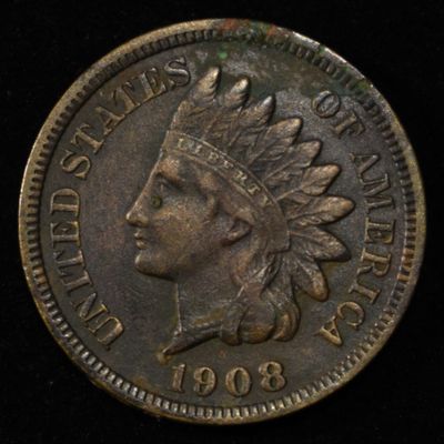 Sale Photo Thumbnail #171: 1908-S INDIAN HEAD CENT AU