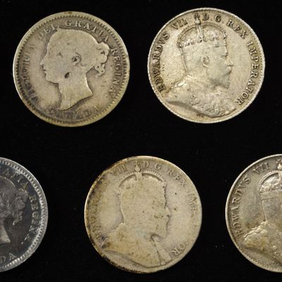 Sale Photo Thumbnail #157: (7) 92.5% SILVER CANADIAN 10 CENTS