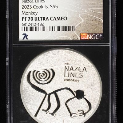 Sale Photo Thumbnail #23: 2023 COOK IS. NAZCA LINES MONKEY NGC PF70 UCAM