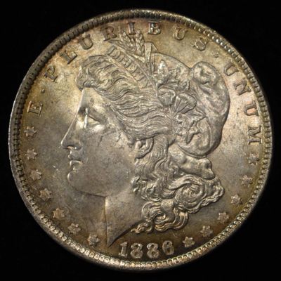 Sale Photo Thumbnail #250: 1886 MORGAN DOLLAR CH BU COLOR