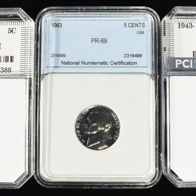 Sale Photo Thumbnail #190: (3) GRADED NICKELS