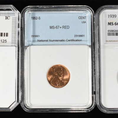 Sale Photo Thumbnail #180: (3) GRADED WHEAT CENTS