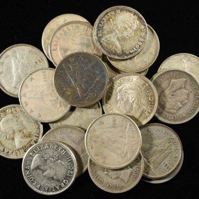 Sale Photo Thumbnail #158: (20) 10C CANADIAN 80% SILVER