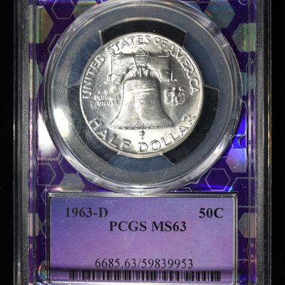 Sale Photo Thumbnail #9: 1963-D FRANKLIN 50C PCGS MS63