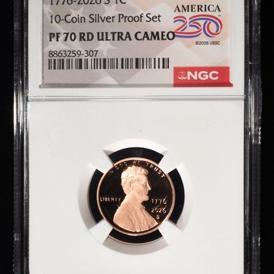 Sale Photo Thumbnail #375: 1776-2026-S SHIELD CENT NGC PF70 RD ULTRA CAMEO