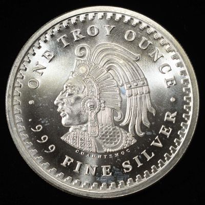 Sale Photo Thumbnail #400: CUAUHTEMOC 1 OZ 0.999 SILVER ROUND