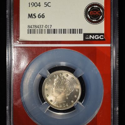 Sale Photo Thumbnail #5: 1904 'V' NICKLE NGC MS66