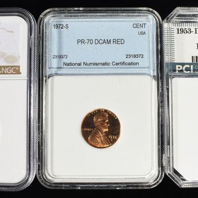 Sale Photo Thumbnail #187: (3) GRADED LINCOLN CENTS