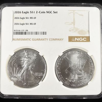 Sale Photo Thumbnail #20: 2026 AMERICAN SILVER EAGLE 2-COIN SET NGC MS69