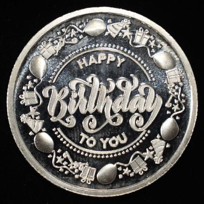 Sale Photo Thumbnail #403: HAPPY B-DAY 1/2 OZ 0.999 SILVER ROUND
