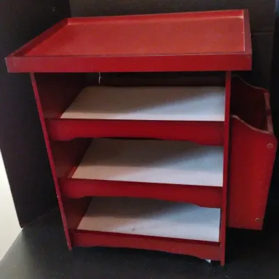 Wooden Side Table With Magazine Rack  and Storage 