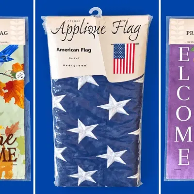 Large American Flag 4ftx6ft and Two  Colorful Garden Flags