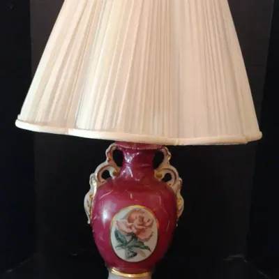 Vintage Parisian Inspired Ceramic Rose Lamp