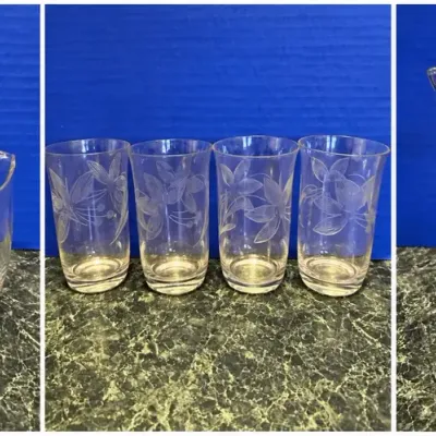 Vintage Dorothy Thorpe Cocktail Pitcher and Glass 