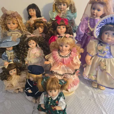 Variety Of Porcelain Dolls