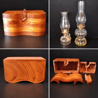Oil Lamps & Unique Puzzle Box