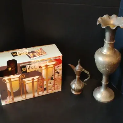 San Mateo Candle Lamps And Brass Accent Vases