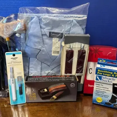 NIP Men's PJs, Collapsible Can, Handkerchiefs & More