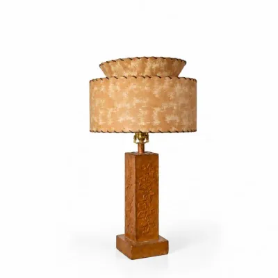 9 rarevintagearts craftscopperlampwithfiberglassshade