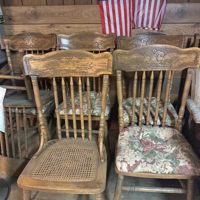 Victorian revival cane back chair