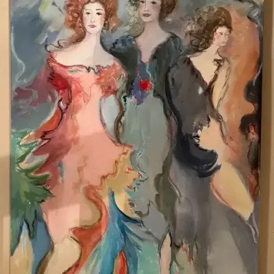 Jane Bazinet Signed Original Painting on Canvas, 68” x 44”