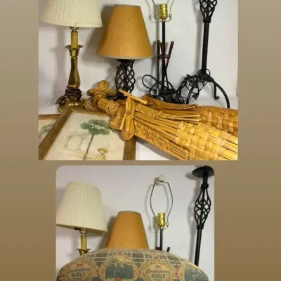 4 Lamps, Wicker Decor, Foot Stool, More