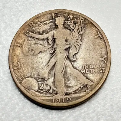 1919 S - Walking Liberty - Silver Half Dollar