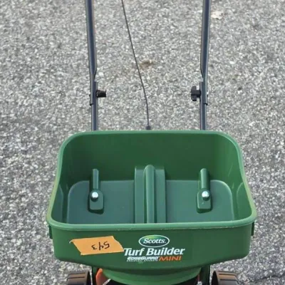 Scotts Turf Builder Mini Broadcast Seed Spreader - Walk-Behind Lawn Spreader