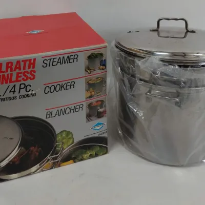 Vollrath Stainless 8 Qt 4 Piece Easy Nutritious Cooking, Steamer, Blancher