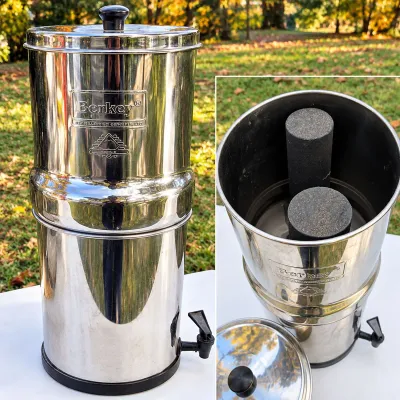 Berkey Stainless Steel Gravity Water Filtration System with 2 Black Filters - Potterville