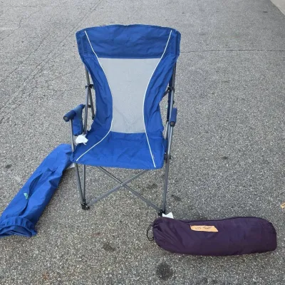 Camping Travel Chair and Tent - Blue Mesh Folding Chair with Carry Bag