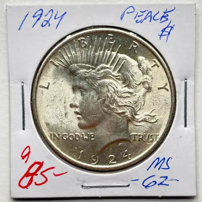 1924 - Peace Silver Dollar - MS62