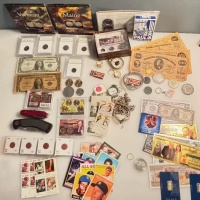HUGE End of Estate Lot - Coins / Jewelry  / Sports Cards / Souvenir Money and More!