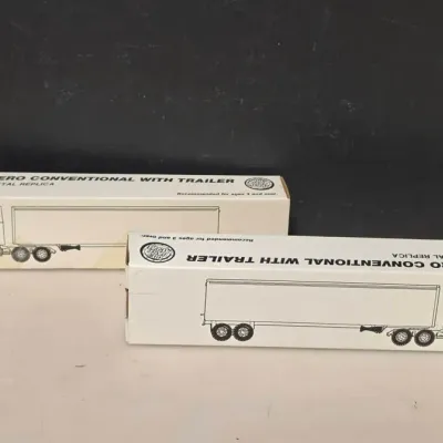 2 ERTL White GMC Holland Model Semis