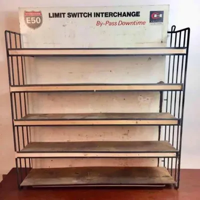 Vintage Interchange E50 Limit Switch Store Display Shelves Rack Sign