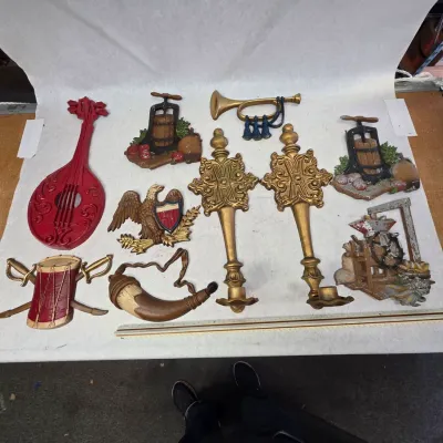 Large Collection of Vintage Cast Metal Sexton Wall Sconce Decorations