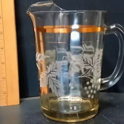 Vintage 7 Inch Bartlett Collins Lipped Bar Pitcher - Potterville
