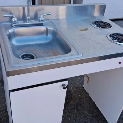 Compact Kitchenette with Compact Fridge